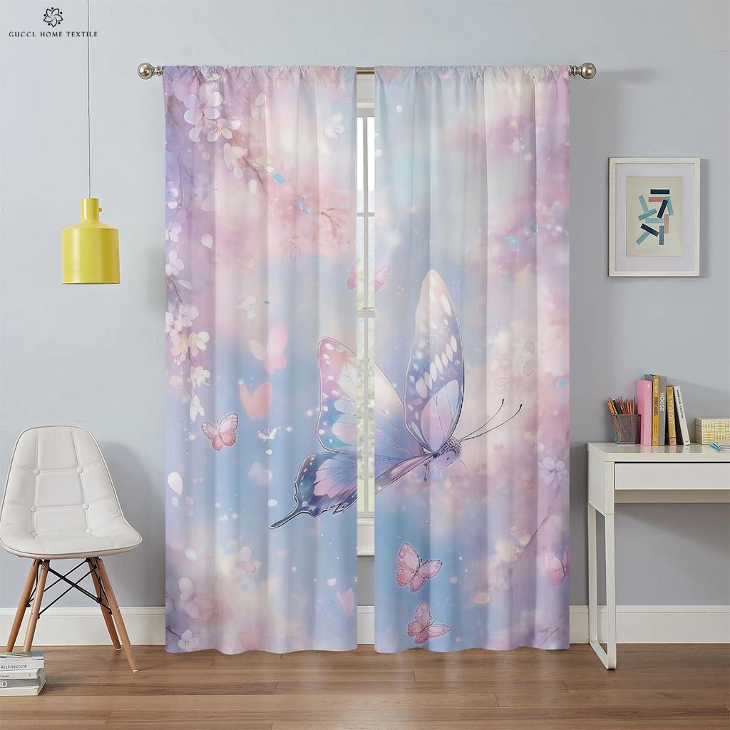 Cartoon Rainbow Fantasy Unicorn Drapes for Children, Suitable for Bedroom, Living Room, Balcony, Kitchen,  High Quality