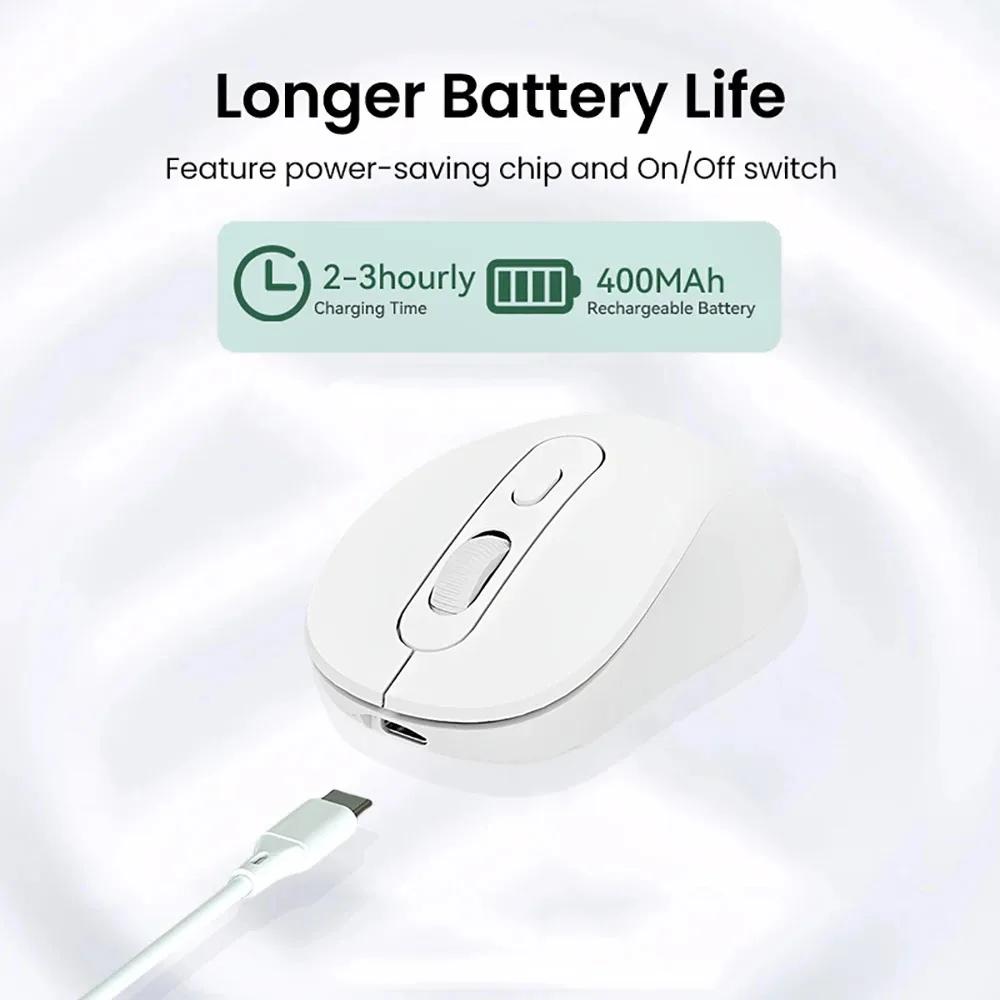 Bluetooth 5.2 Mouse 2.4G Wireless Mouse Rechargeable Dual Mode Gaming Mouse Silent Mouse 1600 DPI Mice For PC Laptop MacBook Pro