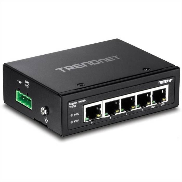 Commutateur Ethernet - TRENDNET - TI-G50 - 5 Ports Gigabit - Montage sur rail - IP30