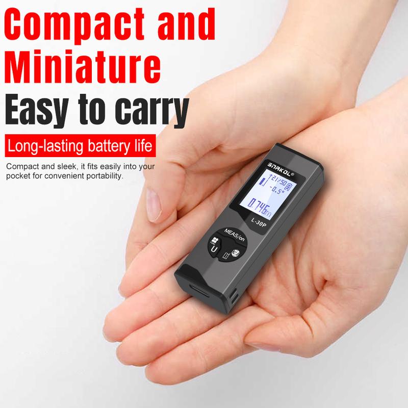Snakol 30M/50M Mini Smart Laser Distance Meter Measure Rangefinder USB Rechargeable Portable Handheld Laser Range Finder Tools