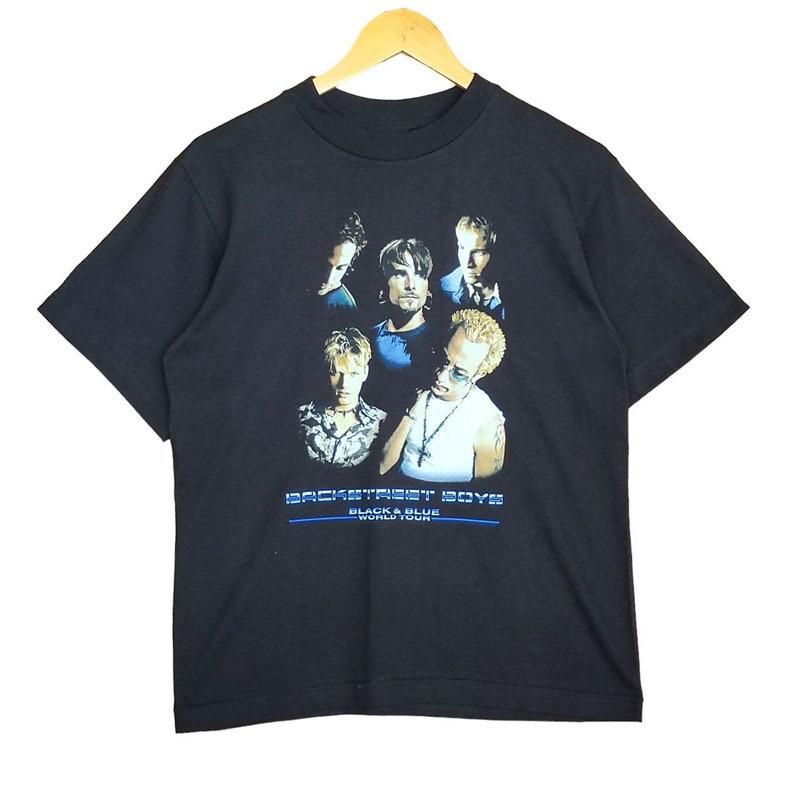 Vintage Backstreet Boys Black & Blur World Tour T-shirt Cotton T-shirt Streetwear Trendy Cotton Oversized Unisex Y2k Short Sleeves Classic