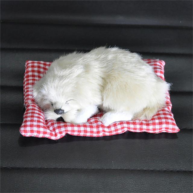 Auto Ornament ABS Plüschhunde Dekoration Simulation Schlafender Hund Spielzeug Automotive Armaturenbrett Deko Ornamente Niedliches Autozubehör