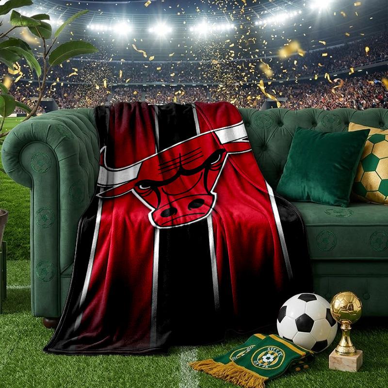 Chicago Neon Cityscape Throws Blanket Flannel Blankets Plush for Couch Bed Gifts for Men Women Travel picnic blanket Christmas fan gifts