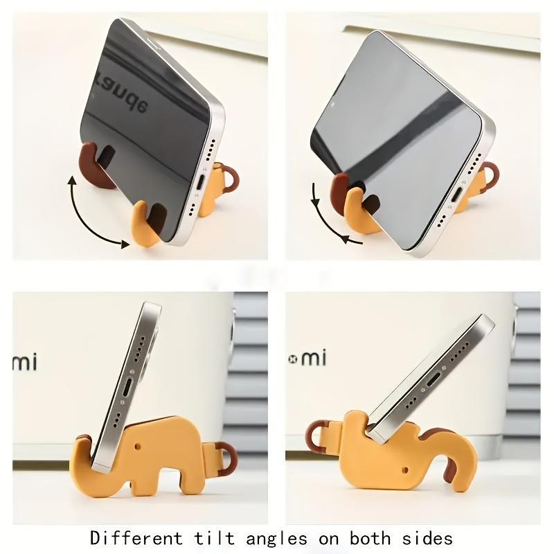 3pcs Elephant Phone Stands with Adjustable Tilt Angle - Heavy-Duty Phone Holder, Non-Slip Base, Portable with Keychain Hole