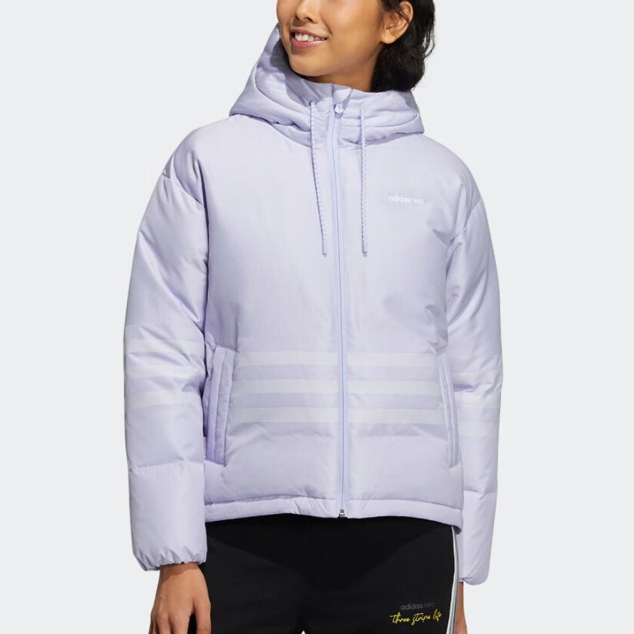 Adidas Neo Outdoor Sports Warm Hooded Down Jacket Winter Women Jacket Light-Purple H18634