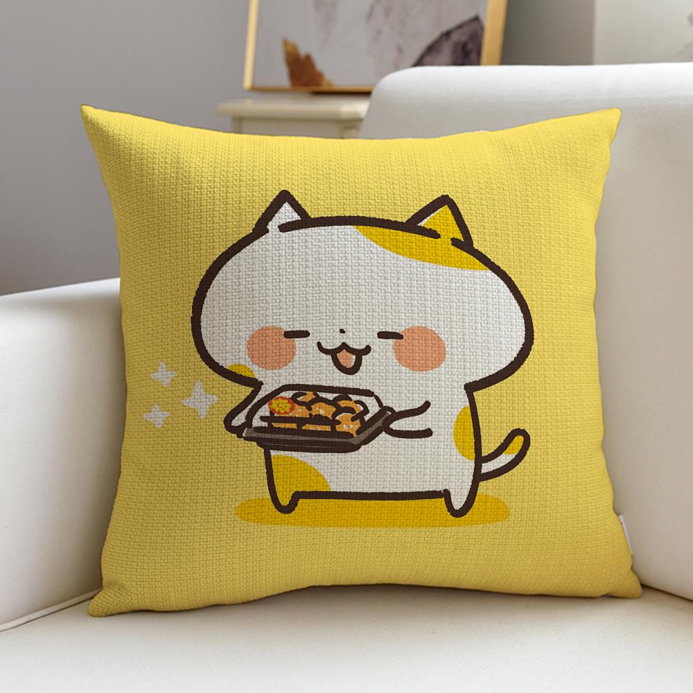 Squishy MMochi Mochi PetsS Cushion Cover Breathable and Skinfriendly Linen Pillowcase Square Removable and Washable Cushion