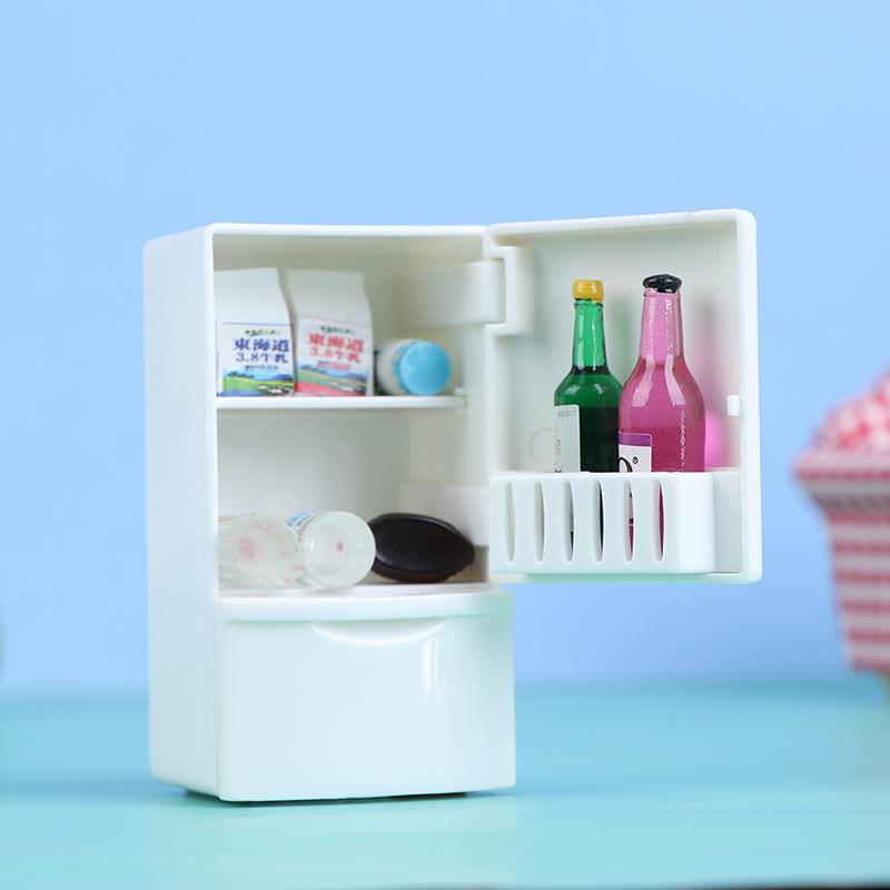 19 Styles 1/12 Dollhouse Miniature Kitchen White Wooden Fridge Refrigerator Freezer For Dolls Bedroom Living Room Accs Kids Toy