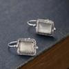 Vintage Luxury Simple White Stone Square Pendant Earrings for Women  Exquisite Party Birthday Anniversary Gift