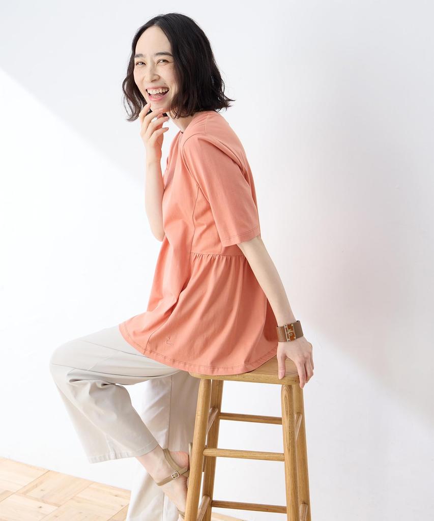 DECOY Cooling and UV Protection Cotton Premium Peplum Orange Pullover, Women's, 491203,