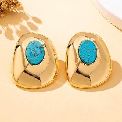 Women's Fashion Earrings, Exaggerated Irregular Geometric Oval Earrings, Suitable for Daily Wear