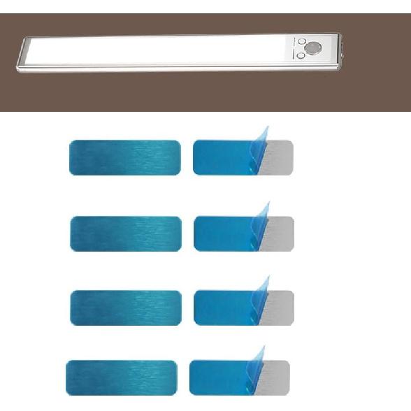 10er-Pack Unterbauleuchten Halterung Metallplatten Kleberückseite Klebrige Eisenstreifen Aufkleber für magnetische Unterbauleuchten Wiederaufladbar Bewegung