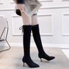 Fashion Above Over The Knee Ladies High Shaft Shoes Elegant Heeled Thigh Fur Pointed Toe Heels Women's Long Boots Trend 2024 Fashion New
