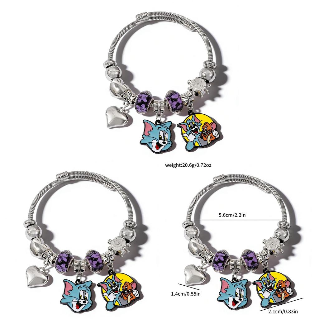 Tom And Jerry Cartoon Character Zinc Alloy Bracelets For Men And Women