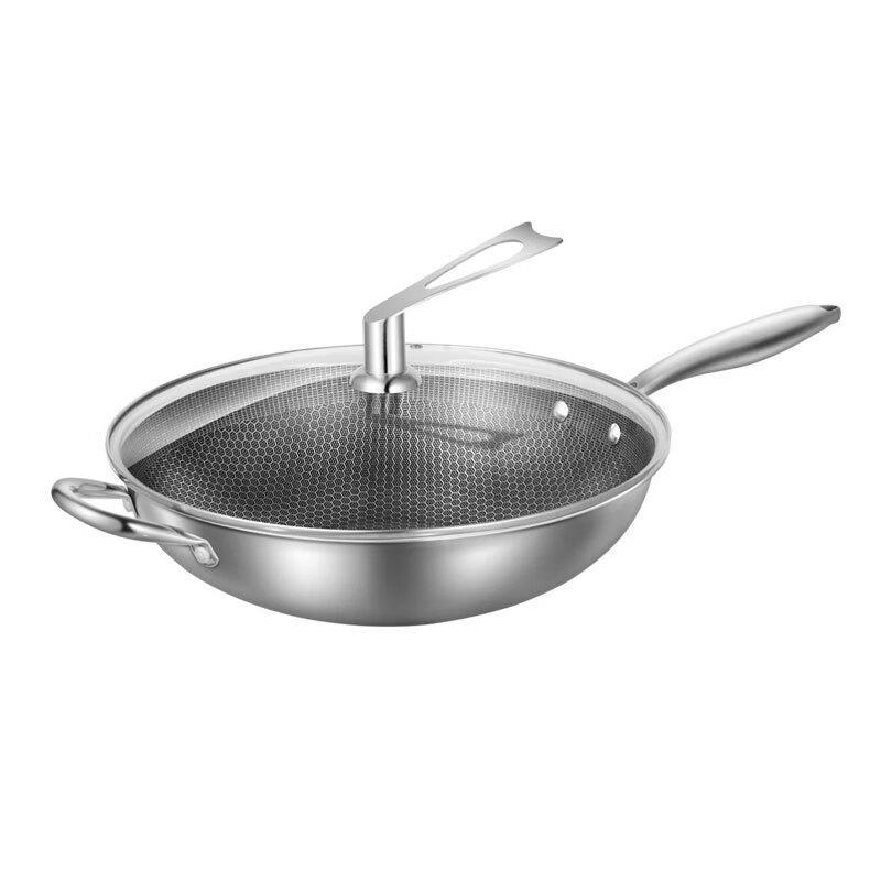 Zhishi 304 Stainless Steel Honeycomb Non-Stick Wok