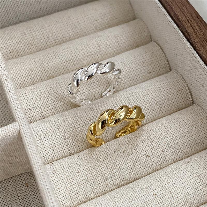 925 Sterling Silver Croissant Wrap Adjustable Rings For Women Wedding Elegant Designer Jewelry Ladies Accessories Jewellery