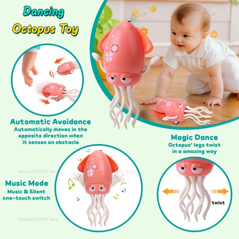 Magic Electronic Dancing Squid Toy with Lights Music and Interactive Induction Tummy Time Gift for Toddlers Baby Development Kid