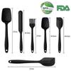 Silicone Spatulas Spoons Set, 6Pcs Silicone Kitchen Utensils Including Rubber Spatula, Silicone Basting Pastry Brush, Spoon Set Non-Stick