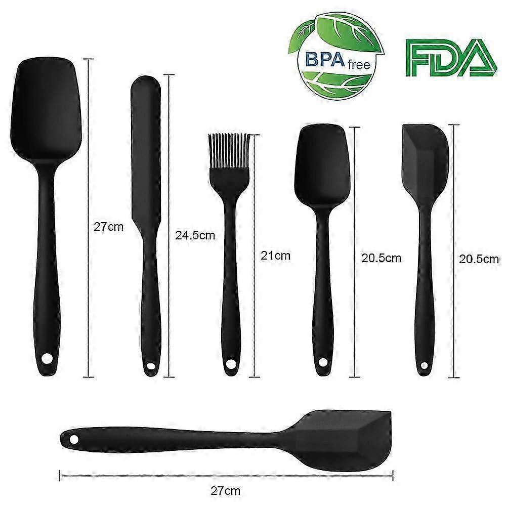 Silicone Spatulas Spoons Set, 6Pcs Silicone Kitchen Utensils Including Rubber Spatula, Silicone Basting Pastry Brush, Spoon Set Non-Stick