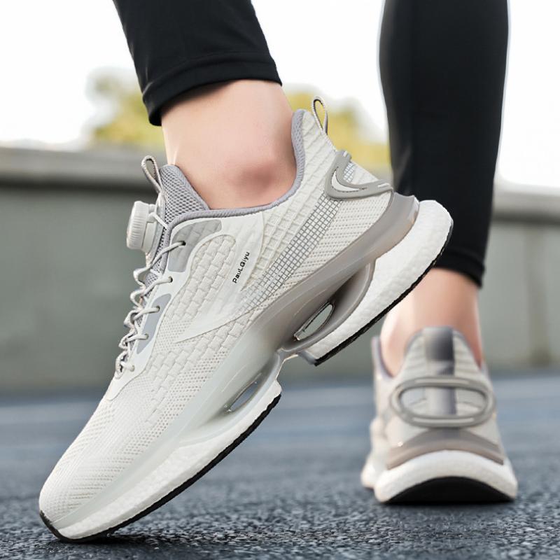 Spring and Autumn Summer Men's Rotating Button Running Shock Absorption Breathable Casual Sports Shoes