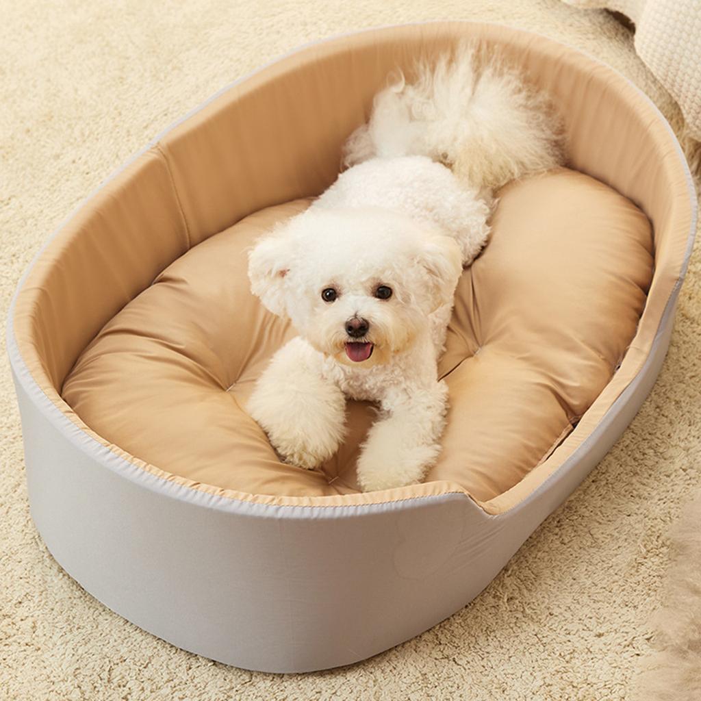 Dog Bed For Small Medium Dogs And Cats, Washable Deluxe, Non-Slip Bottom, High And Low Sides, With Four-Season Universal Detachable Mat No Sticky Hair