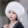 Nuovo stile invernale da donna cappello di pelliccia di volpe soffice sovietico femminile all'aperto berretto caldo cappelli di pelliccia da neve 2 code vera pelliccia di volpe cappelli da bombardiere freddi
