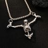 Hip Hop Skull Head Pendent Zinc Zinc Alloy Clavicle Chain Retro Men Necklace  Women