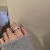 Minimalist Silver Color Cuff Rings for Women Couples New Fashion Creative Smooth Pattern Geometric Party Jewelry Gifts