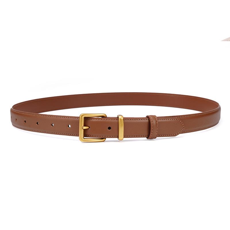 High-end Leather Belt for Women New Top Layer Cowhide Versatile Belt Decoration with Jeans Belt