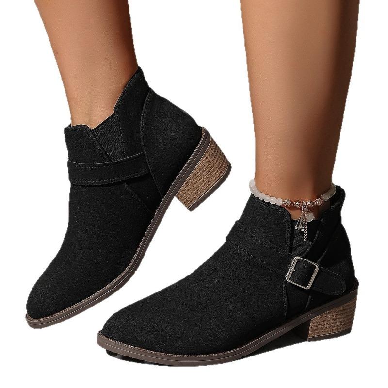 New Style of Mid-heel Ankle Boots for Women In Plus-size Shoes