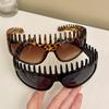 Kammförmige Sonnenbrille Stirnband Leopardenmuster Sonnenschutzbrille Haarbügel Haarband Koreanischer Stil Kopfschmuck Sommer Sonnenbrille Mädchen