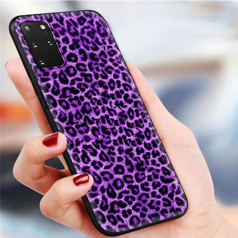 Capa de telefone para Samsung Galaxy S20 Ultra FE 5G S10 Lite S9 S8 Plus S7 Edge S10e TPU Capa de concha preta Sexy Leopard Print Panther