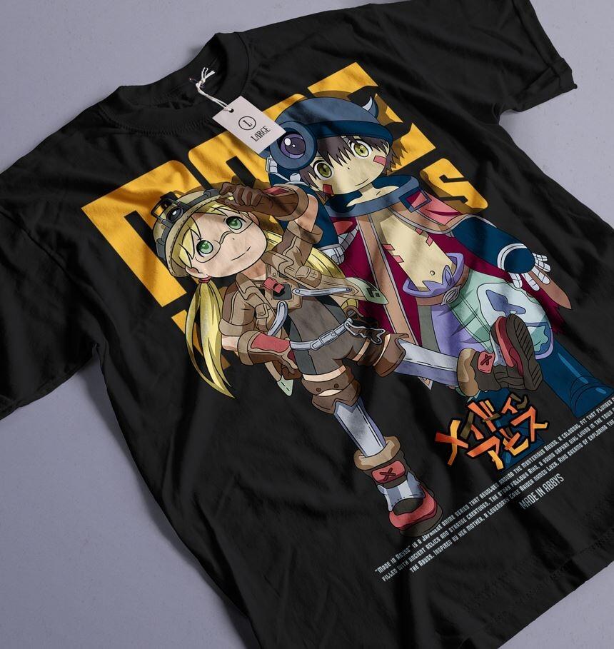 

Made in Abyss T-Shirt Girl anime Kawai nanachi faputa Daily manga Black Shirt S