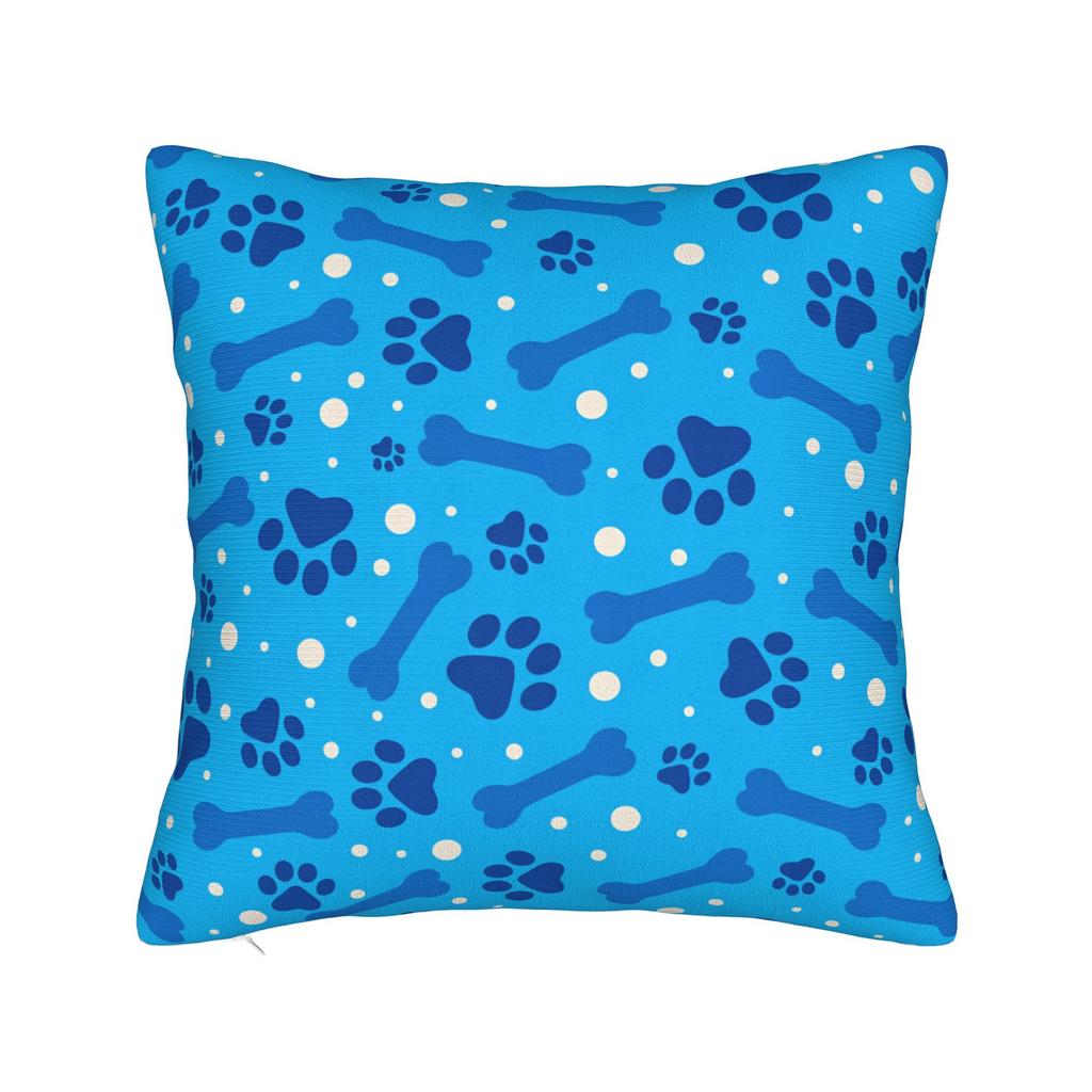 Colorful Paw Print And Bone Pillowcases Fashion Pillow Case For Sofa Bedroom Home Decor Comfy Pillow Cover