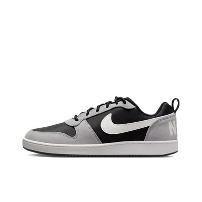 Court Borough Anti Slip Wear Resistant Low Top Kids Lifestyle Shoes Black Gray Sneakers 845881-005