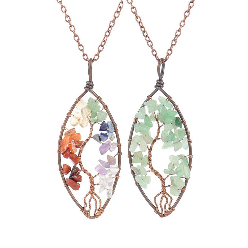 Temu Valence Handcrafted Tree of Life Leaf Necklace N03