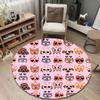 Serene Round Love Multicolor Floor Rug, Non-Slip Floor Mat for Nursery