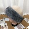 Double color plush hat Mongolian big brim autumn and winter thickened imitation mink fox hair men's and women's hats to keep warm adults