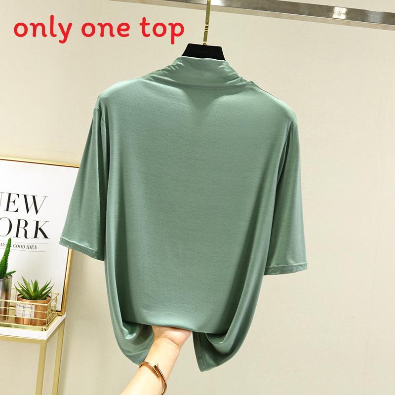 Modal Half High Neck T Shirt For Women With Soft Knit Fabric And Casual Style