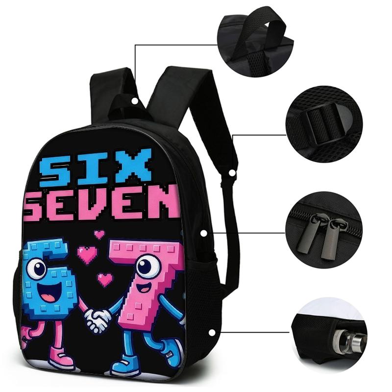 3PCS Numbered 6&7 Pattern Backpack Set | The Perfect Choice for School & Travel