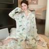 Sweet Bow Print Spring And Autumn Thin Long-Sleeved Suit Cardigan Pajamas Women'S Loungewear Can Be Worn Outside