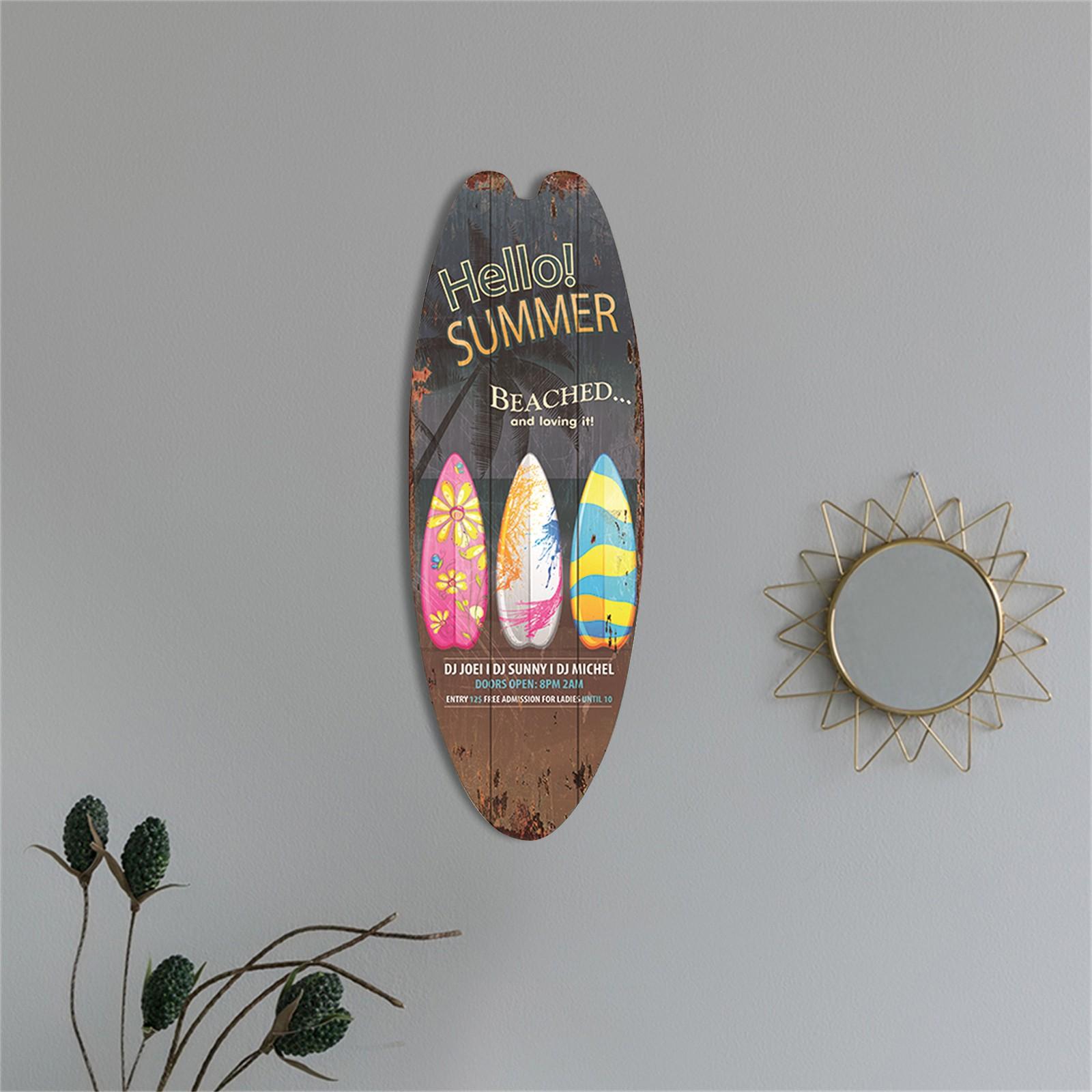 

Повседневный домашний декор, винтажный деревянный знак, доска для серфинга, деревянный знак, подвесной пляжный стиль коричневый