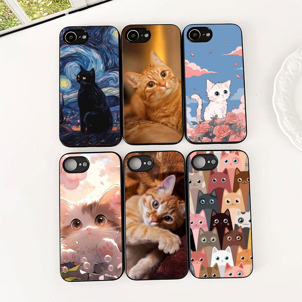 Phone Cover for Apple iPhone 17 Air 12 13 Pro Max Mini ProMax 7 + 8 Plus 7+ 8+ Soft Silicone Case Eyes Cat Meow Kitten Paw
