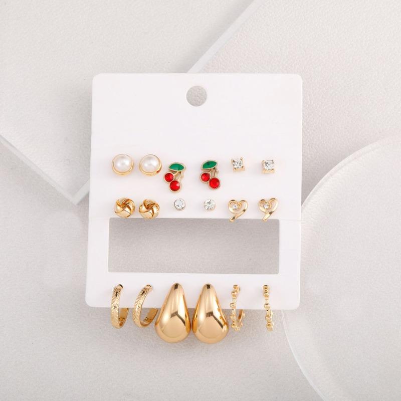 Hot-selling Exaggerated Big Water Drop Earrings Women's Cherry Ring Teardrop Stud Earrings Fashion Earrings