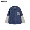 M.Latin Jungen Gestreifte Poloshirt Jacke