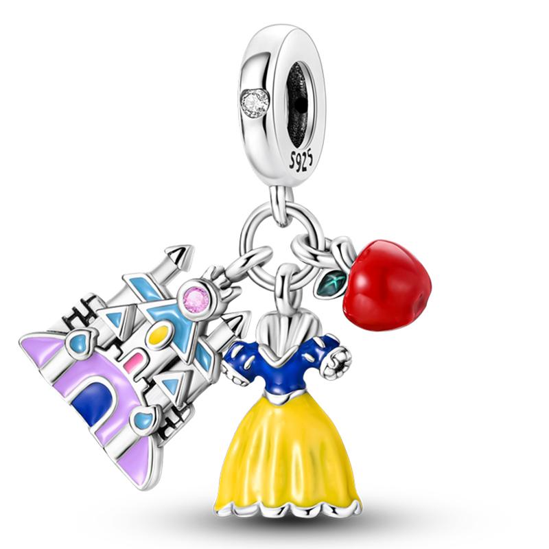 100% Copper Princess Dress Castle Witch Prince Dream Series Charms Beads Fit 3Mm Original Bracelets Diy Fine Jewelry Making