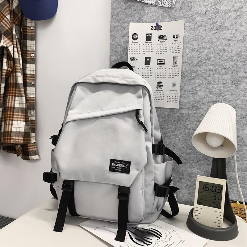 

Fashionable Waterproof Nylon Backpack For High School And College Students Light Gray