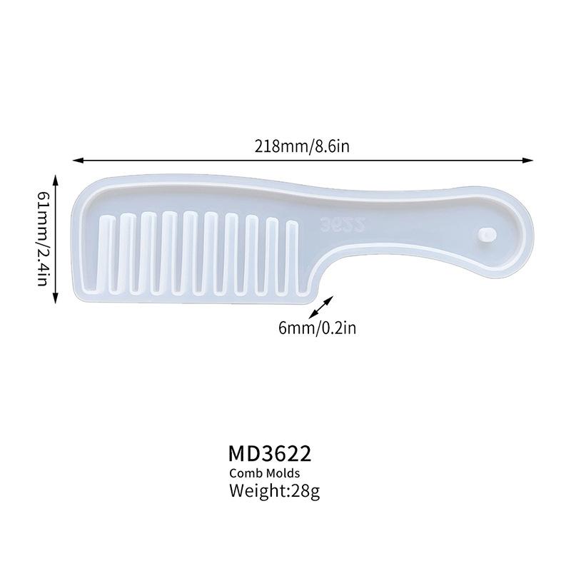 Resin Drop Glue Resin Comb Silicone Mold for Women Vintage Universal Hair Comb Silicone Mold for DIY Handmade