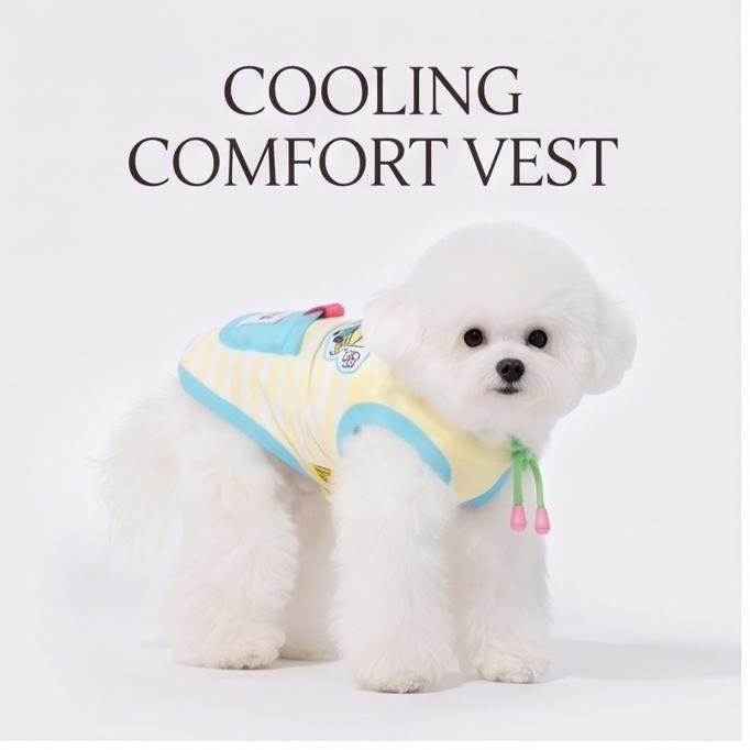 Striped Cooling Sun Protection Pet Clothes Breathable Summer Anti Shedding Outfit 5 Sizes Daily Outdoor Wear