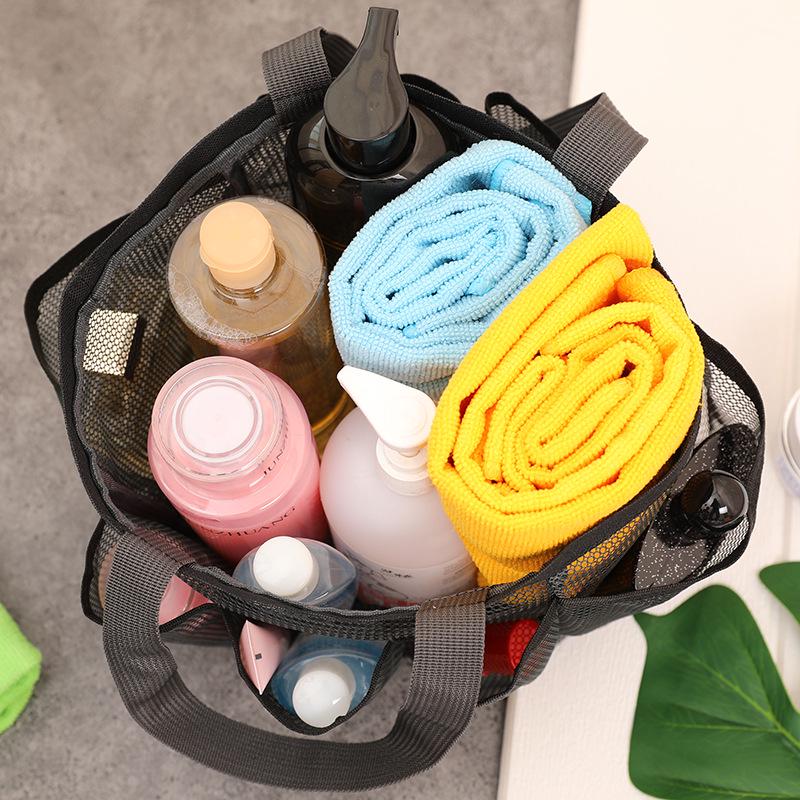 Borsa in Rete a 7 Tasche per Doccia e Spiaggia per Conservare Cosmetici