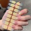 1 Sheet Semi Cured Wrap Gradient Nail Sticker Multi Color Solid Gel Full Cover Slider No Need UV Lamp Cured Fast Gel Nail Decal